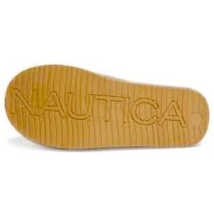 NTW NAUTICA MENS SMALL SOFT COMFORT COZY BROWN SLIPPERS.